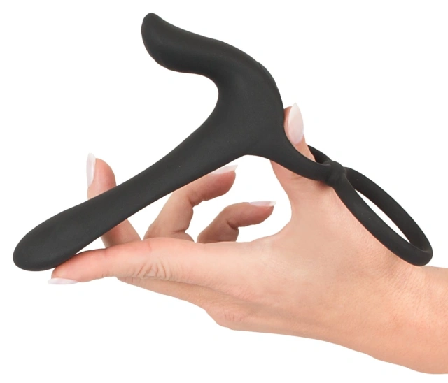 Насадка на пеніс Black Velvets Couple Vibrator, 14 см (чорний)