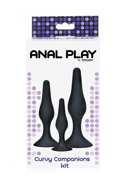 Набір анальних пробок TOYJOY Curvy Companions Kit, 3 шт (чорний)
