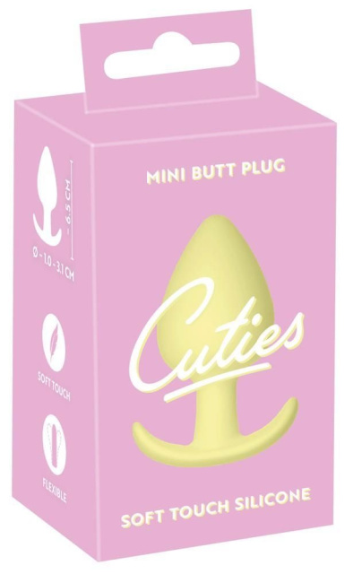 Cuties - Korek analny, Żółty, 6, 5 cm