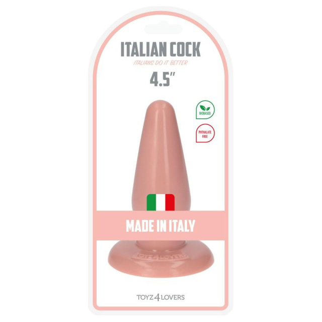 Toyz4lovers Anal Italian Cock 4.5'' - Korek analny, W kolorze cielistym, 12 cm