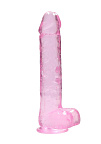RealRock Realistic Dildo with Balls - Dildo, Jasnoróżowy, 28 cm