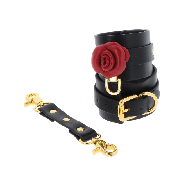 Taboom Wild Roses Ankle Cuffs - Uprząż na nogi, Czarny, 34 cm
