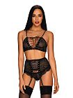 Комплект белья Obsessive Basitta, L/XL (черный)