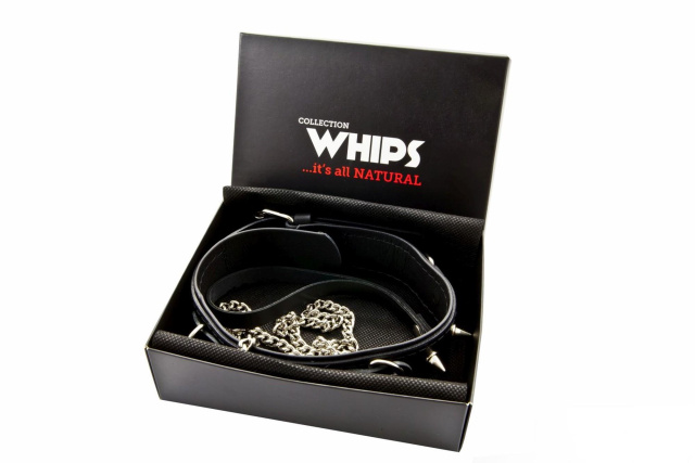 Whips Collections Wiązania-Whips - Obroża ze smyczą, Czarny, 120 cm