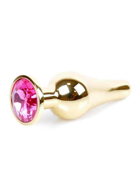 B - Series HeavyFun Gold - Korek analny, Różowy, 9.5 cm