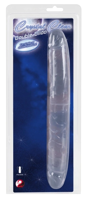 Crystal Crystal Duo - Dwustronny dildo B, Przezroczysty, 34 cm
