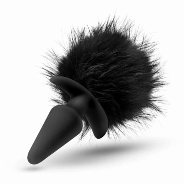 Korek analny Anal Adventures Rabbit Tail Plug, 12,7 cm (czarny)