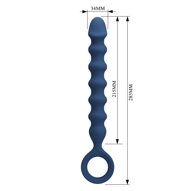 Mr. Play George Penis Anal Bead - Dildo analne, Niebieski, 28.5 cm