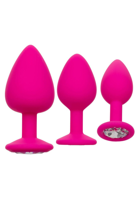 Zestaw korków analnych Calexotics Cheeky Gems, 3 szt (różowy)