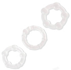 Набір ерекційних кілець LoveToy Triple Beaded Ring Set, 3 шт (прозорий)