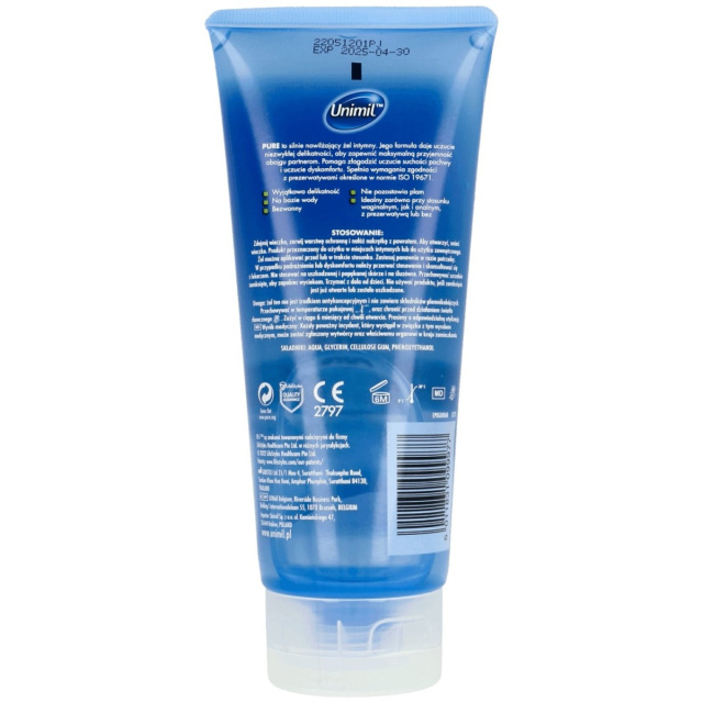 Unimil Pure - Lubrykant na bazie wody, 200 ml