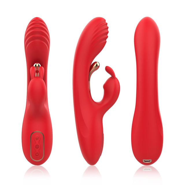 Вібратор-кролик B - Series Joy Crazy Horse Red Three-point Vibration, 22,3 см (червоний)