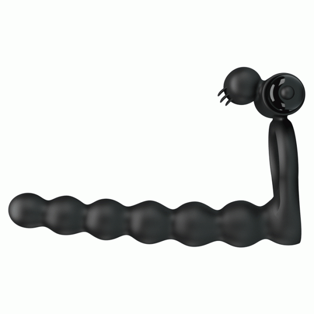 Насадка на пеніс з вібрацією і ерекційним кільцем Pretty Love Hercules Penis Sheath III, 15,3 см (чорний)