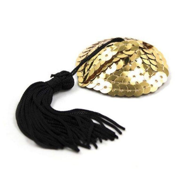 Зажимы для сосков Toyz4lovers Heart Shine Nipples Tassels (золотистый)