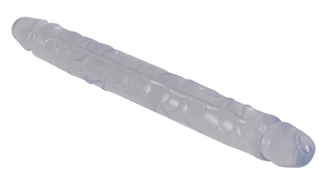 Crystal Crystal Duo - Dwustronny dildo B, Przezroczysty, 34 cm