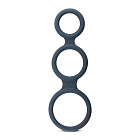 Ерекційне кільце Boners Triple Cock Ring, 18 см (сірий)