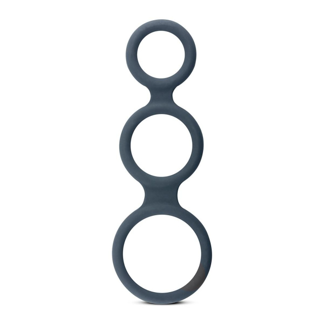 Ерекційне кільце Boners Triple Cock Ring, 18 см (сірий)