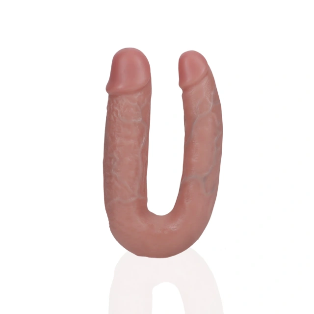 Двухсторонний фаллоимитатор RealRock Double Dildo 5”, 12.7 см (телесный)