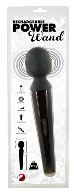 You2Toys - Wibromasażer, Czarny, 31 cm
