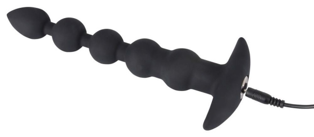 Анальний ланцюжок з вібрацією Black Velvets Rechargeable Beads, 21 см (чорний)