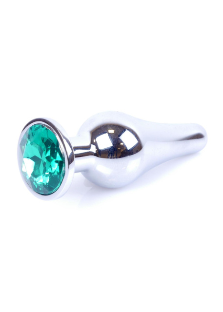 B - Series HeavyFun Jewellery Silver Plug - Korek analny, Zielony, 9.5 cm