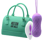 Вагинальные шарики с вибрацией FeelzToys Motion Love Balls Twisty, 8 см (фиолетовый)