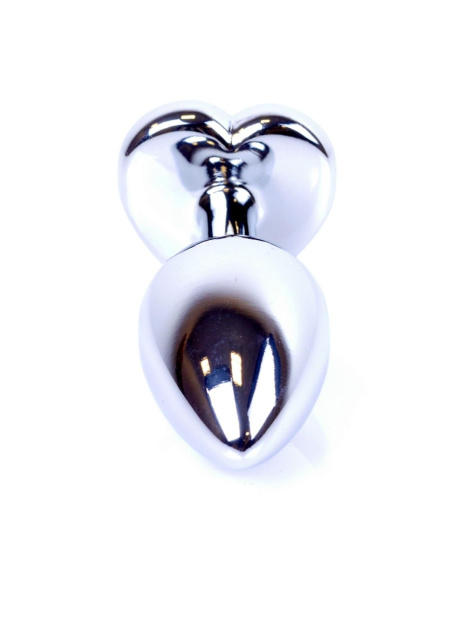 Анальна пробка B - Series HeavyFun Jewellery Silver Heart, 7 см (зелений)