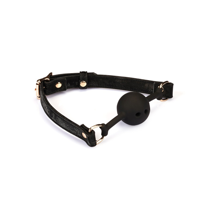 Liebe Seele Boudoir Amor Ball Gag - Knebel BDSM, Czarny, 41 cm