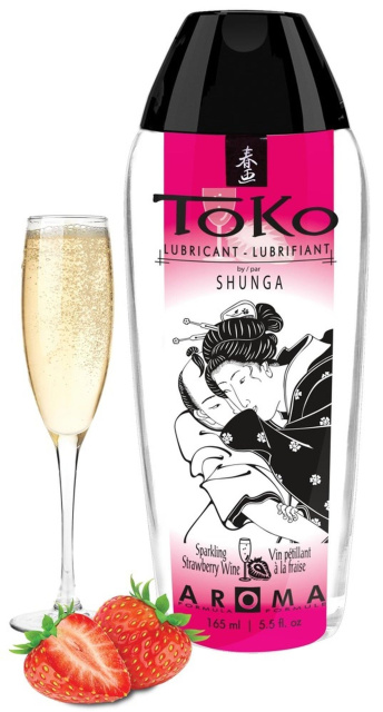 Лубрикант на водній основі Shunga Toko Aroma полуниця з шампанським, 165 мл