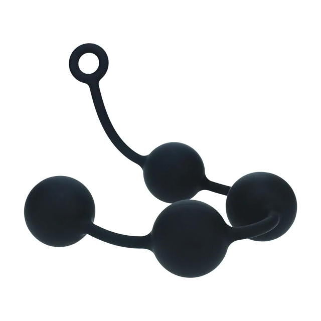 Анальний ланцюжок Levelz Round Silicone Anal Balls, 52.5 см (чорний)