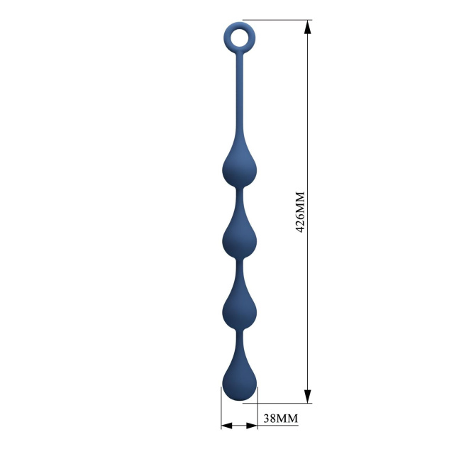 Mr. Play Waterdrop Anal Balls - Łańcuszek analny, Niebieski, 42.6 cm