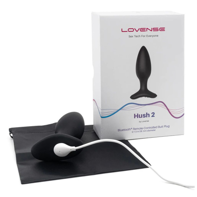 Lovense Hush 2 S - Korek analny, Czarny, 12, 2 cm, S