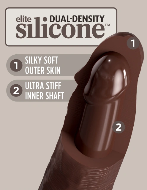 Pipedream King Cock Elite 7" Dual Density - Dildo, Brązowy, 21 cm