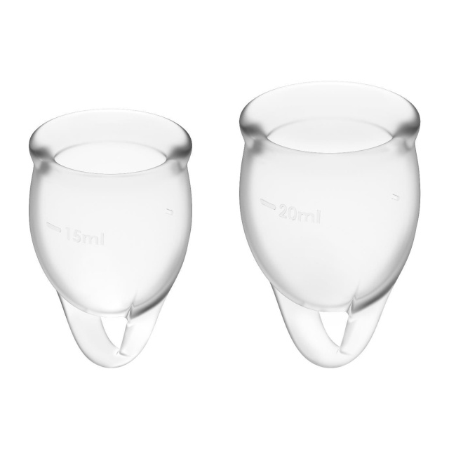 Менструальні чаші Satisfyer Feel Confident Menstrual Cup, 2 шт (прозорі)