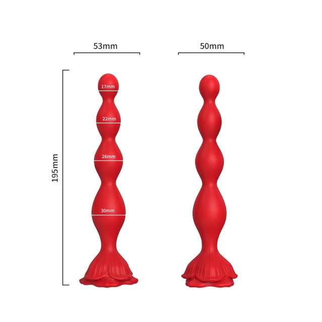Boys of Toys Rosestick Red - Korek analny, Czerwony, 19.5 cm