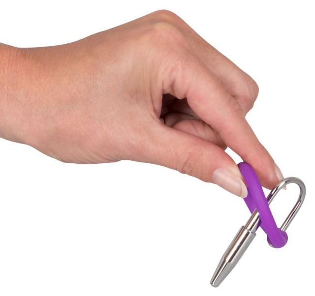 Стимулятор уретри Orion Penis Plug With A Silicone Glans Ring, 4,5 см (сріблястий)