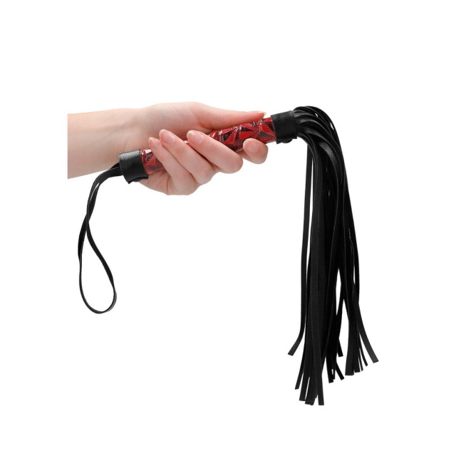 Флоггер Ouch! Luxury Whip, 38.5 см (бордовый)