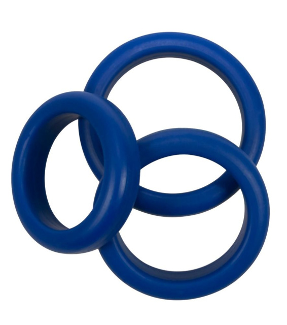 Набор эрекционных колец Blue Mate Cockring Set, 3 шт (синий)