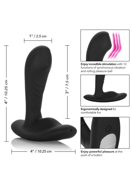 Стимулятор простати CalExotic Eclipse Roller Ball Probe, 10,3 см (чорний)