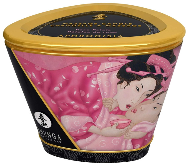 Shunga Aphrodisia Rose Petals - Świeca do masażu, 170 ml