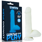Неоновый фаллоимитатор LoveToy Lumino Play, 23 см (голубой)