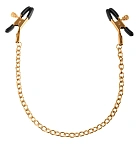 Fetish Fantasy Gold Gold Chain Nipple Clamps - Zaciski na sutki, Złoto, 32 cm