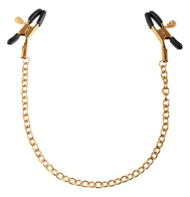 Зажимы для сосков Fetish Fantasy Gold Chain Nipple Clamps, 32 см (золотой)