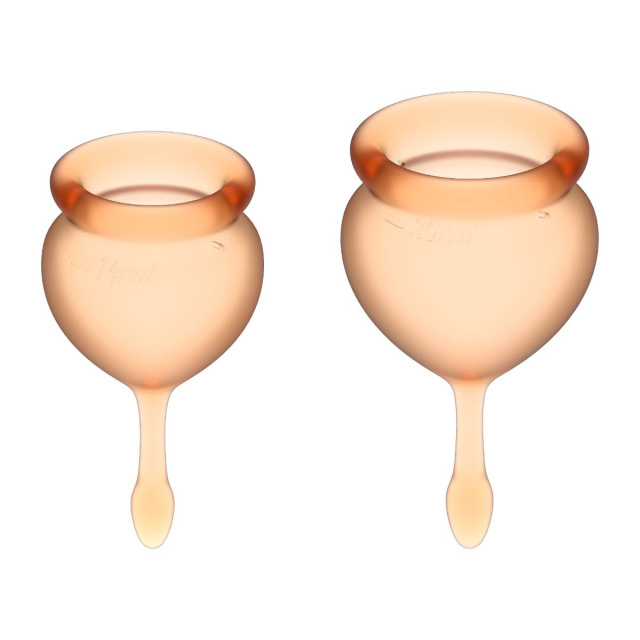 Kubeczki menstruacyjne Satisfyer Feel Good, 2 sztuki (pomarańczowy)