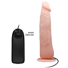 Реалистичный вибратор Baile Vibrating Cock, 23 см (телесный)