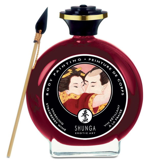 Їстівна фарба для тіла Shunga Body Painting полуниця з шампанським, 100 мл