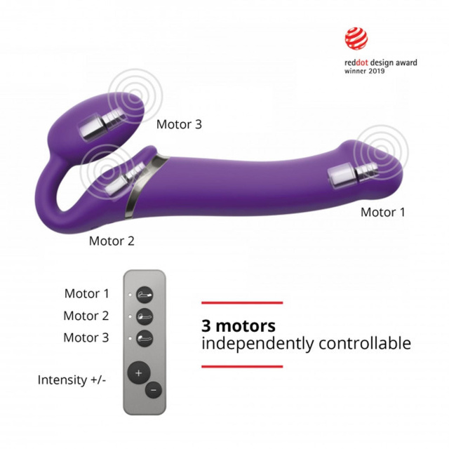 Страпон Strap-On-Me Vibrating L, 19 см (фіолетовий)