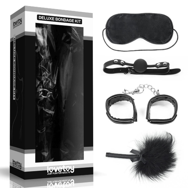 BDSM набір Deluxe Bondage Kit, 4 шт (чорний)