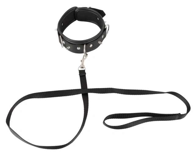 Ошейник с поводком Vegan Fetish Collar Vegan (черный)