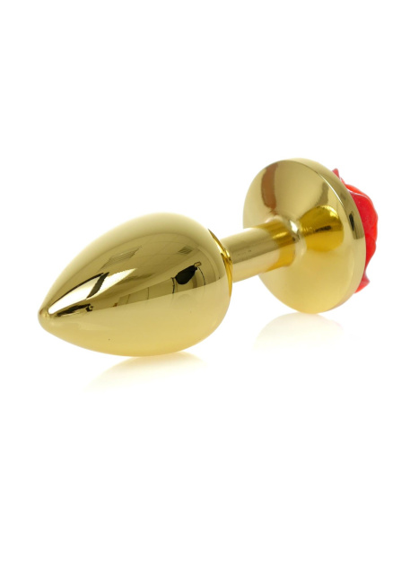 Анальна пробка B - Series HeavyFun Plug-Jewellery Gold, 7 см (червоний)
